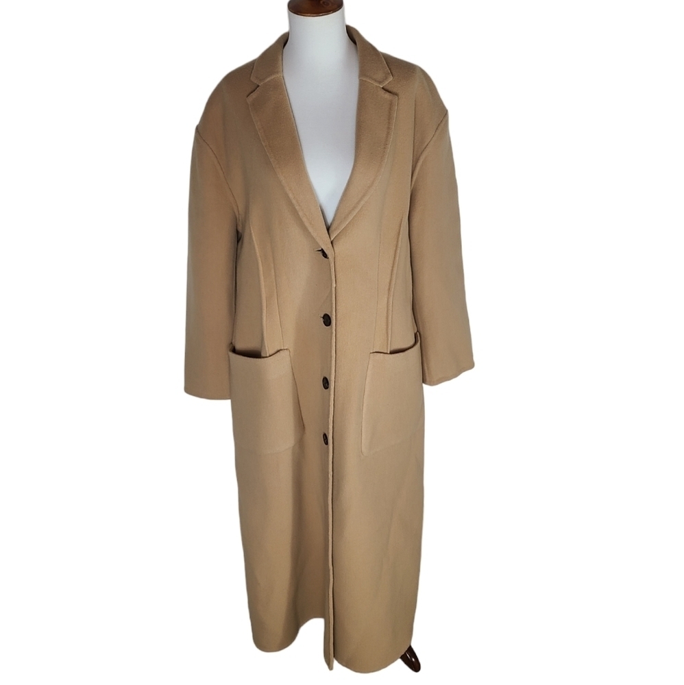 3.1 Phillip Lim Double Faced Tailored Long Virgin Wool Camel Coat 8 NWT